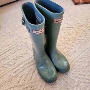 Green Sparkle Hunter Rainboots Girls Sz 2